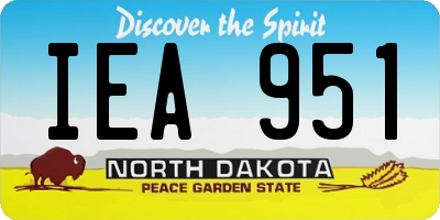 ND license plate IEA951