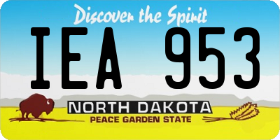 ND license plate IEA953