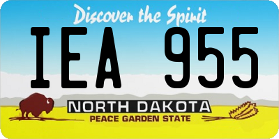 ND license plate IEA955