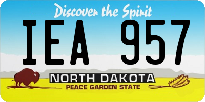 ND license plate IEA957