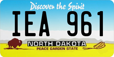 ND license plate IEA961