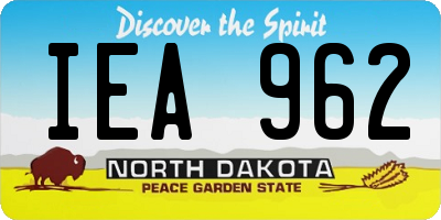 ND license plate IEA962