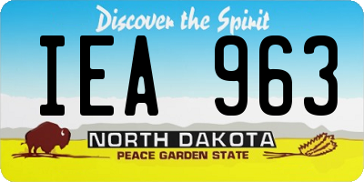 ND license plate IEA963