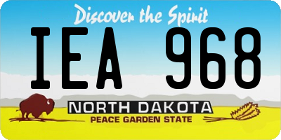 ND license plate IEA968