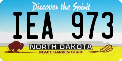 ND license plate IEA973