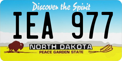 ND license plate IEA977