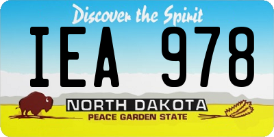ND license plate IEA978