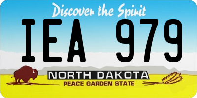 ND license plate IEA979