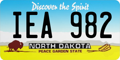 ND license plate IEA982