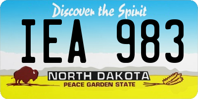 ND license plate IEA983