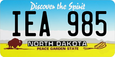 ND license plate IEA985