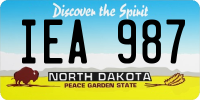 ND license plate IEA987