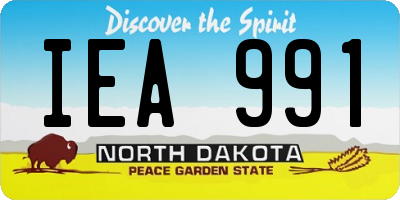 ND license plate IEA991