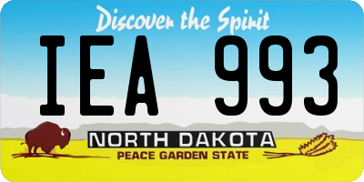 ND license plate IEA993