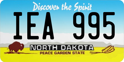 ND license plate IEA995