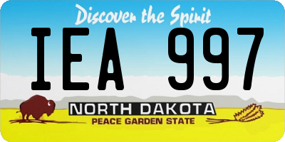 ND license plate IEA997