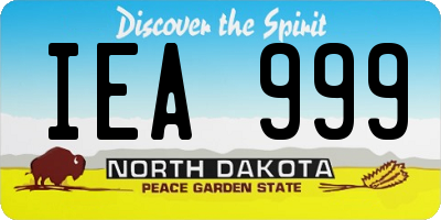 ND license plate IEA999