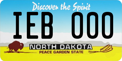 ND license plate IEB000
