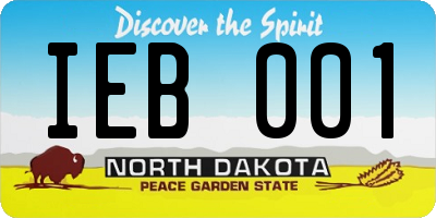 ND license plate IEB001