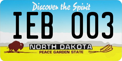 ND license plate IEB003