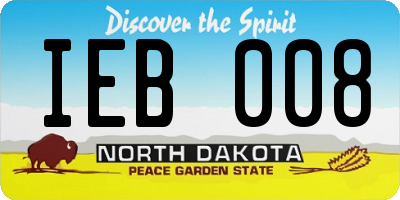 ND license plate IEB008
