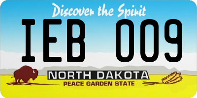 ND license plate IEB009