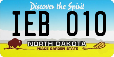 ND license plate IEB010
