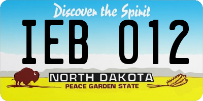 ND license plate IEB012
