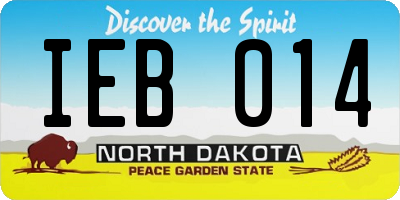 ND license plate IEB014