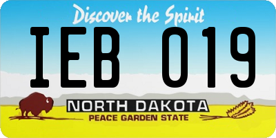 ND license plate IEB019