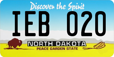 ND license plate IEB020