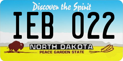 ND license plate IEB022