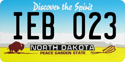 ND license plate IEB023