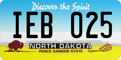 ND license plate IEB025