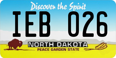 ND license plate IEB026