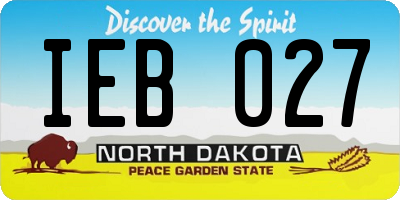 ND license plate IEB027