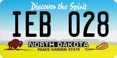 ND license plate IEB028