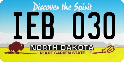 ND license plate IEB030