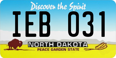 ND license plate IEB031