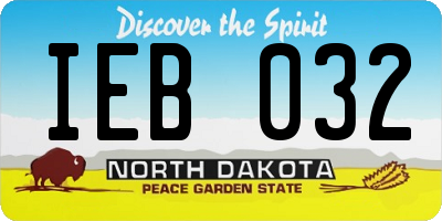 ND license plate IEB032
