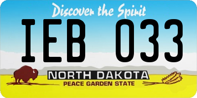 ND license plate IEB033