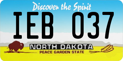 ND license plate IEB037