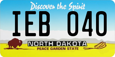 ND license plate IEB040