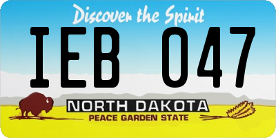 ND license plate IEB047