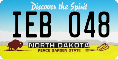 ND license plate IEB048
