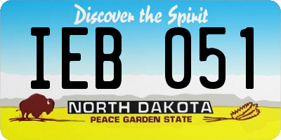 ND license plate IEB051