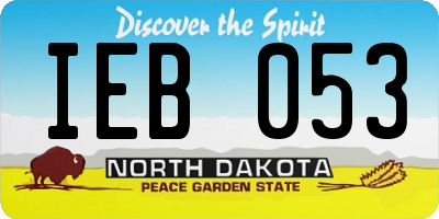 ND license plate IEB053