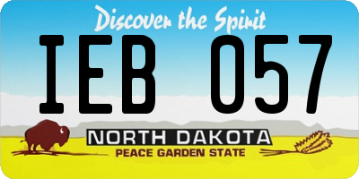 ND license plate IEB057