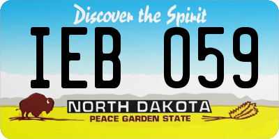 ND license plate IEB059