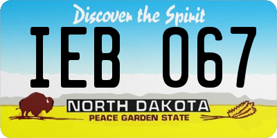 ND license plate IEB067